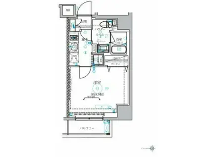ベルシード蒲田II(1K/5階)の間取り写真