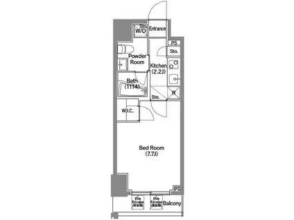 エスタート新宿(1K/2階)の間取り写真