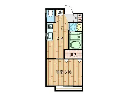 グリーンレジデンス和光(1DK/1階)の間取り写真