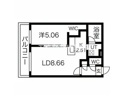 GRAN SKY(1LDK/5階)の間取り写真