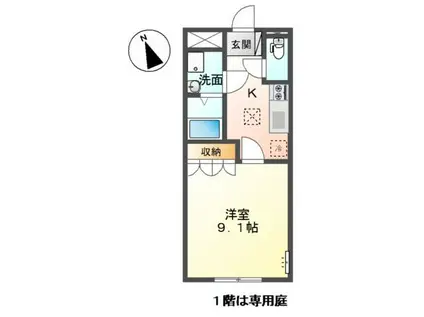 アドバンス・エム(1K/1階)の間取り写真