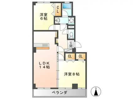 フォレスト.Y(2LDK/3階)の間取り写真