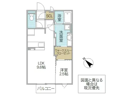 グランマーレ A(1LDK/2階)の間取り写真