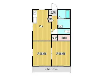 エスポアールアイ(2DK/1階)の間取り写真