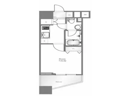 ファーストリアルタワー新宿(1K/6階)の間取り写真