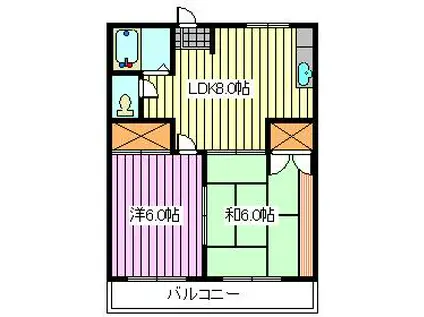 クイーンハイツ(2LDK/3階)の間取り写真