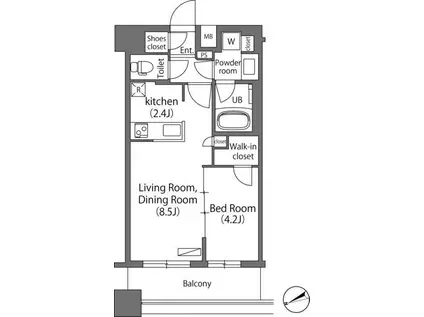 エミリブ練馬(1LDK/14階)の間取り写真