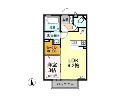 レミオ上関(1LDK/2階)の間取り写真