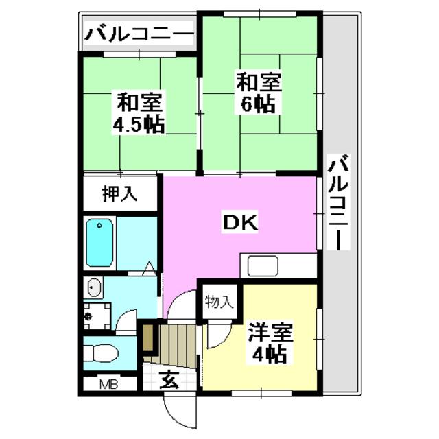 フルールハイツ(3DK/3階)の間取り写真