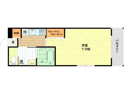 ワコーレヴィータ関目ウエスト(1K/3階)の間取り写真
