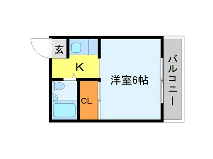 コーポトクトミ(1K/3階)の間取り写真
