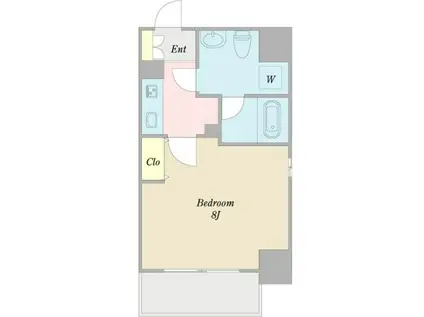 アクアヒルズ(1K/1階)の間取り写真