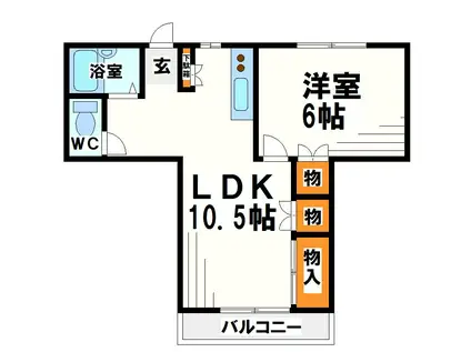クレストN(1LDK/1階)の間取り写真