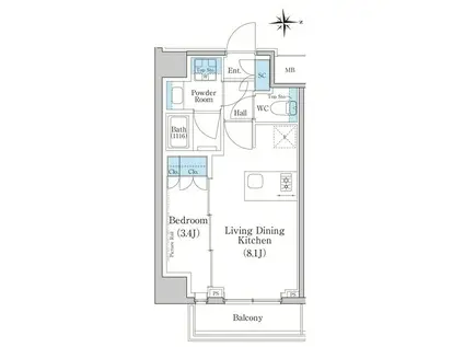 スタイリオ新丸子ノース(1LDK/7階)の間取り写真