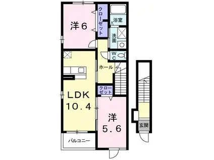 ヴィオラ パーク(2LDK/2階)の間取り写真