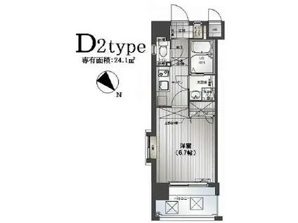 アレクサスラ・クラシコ(1K/4階)の間取り写真