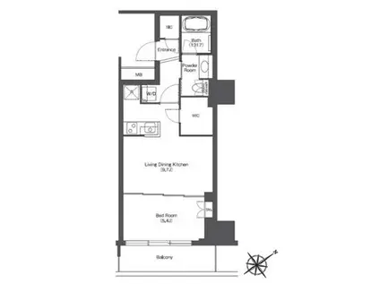 東京ポートシティ竹芝 レジデンスタワー(1LDK/10階)の間取り写真