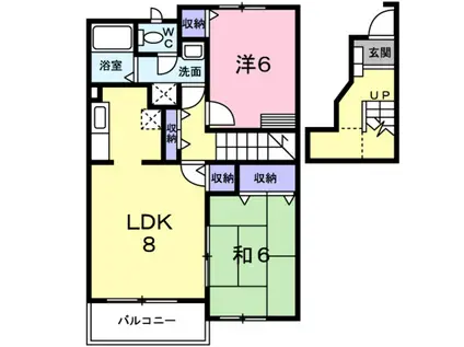 ソッフィオーネI(2LDK/2階)の間取り写真