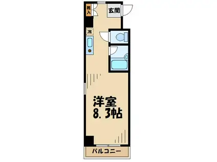 イーハトーブ(1K/3階)の間取り写真