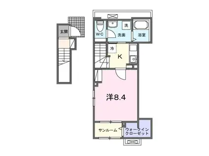 平川東垣外アパート(1K/2階)の間取り写真