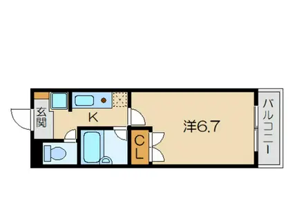 コテージK2(1K/1階)の間取り写真