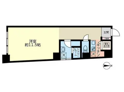 本郷真砂坂ハイツ(1K/4階)の間取り写真