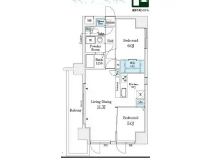 パークキューブ小岩(2LDK/4階)の間取り写真