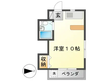 キクスイハイツ(ワンルーム/3階)の間取り写真