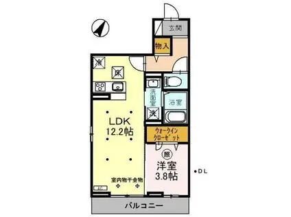 ノーブルパレス南浦和(1LDK/1階)の間取り写真