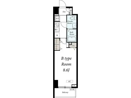 リブリ・東上野(1K/2階)の間取り写真