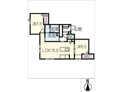 エクラージュ吹上(2LDK/1階)の間取り写真