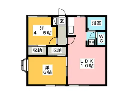 サンハイツ(2LDK/1階)の間取り写真