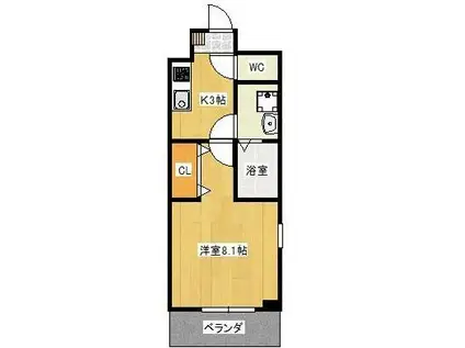 LAPIS LAZULI(1K/4階)の間取り写真