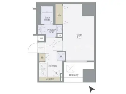 アイルプレミアム千駄木(1K/6階)の間取り写真