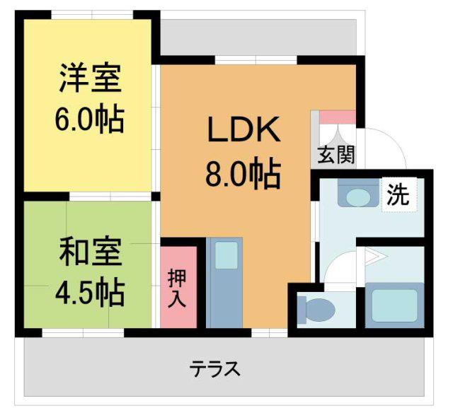 フリージアガーデン(2LDK/1階)の間取り写真
