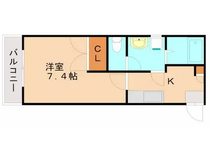 リブレア横手(1K/2階)の間取り写真
