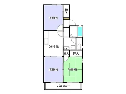 セジュールクレール(3DK/2階)の間取り写真