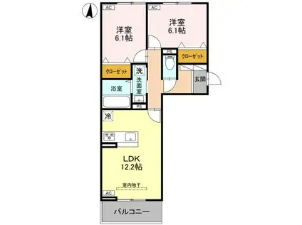 BREZZA(2LDK/2階)の間取り写真