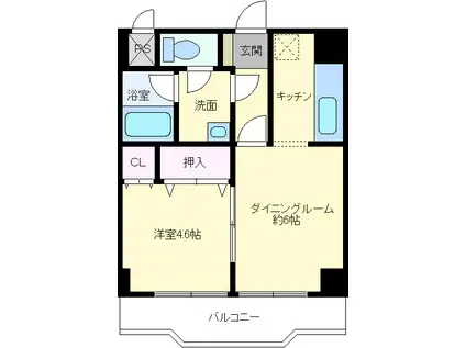 ロフティ滝沢(1DK/6階)の間取り写真