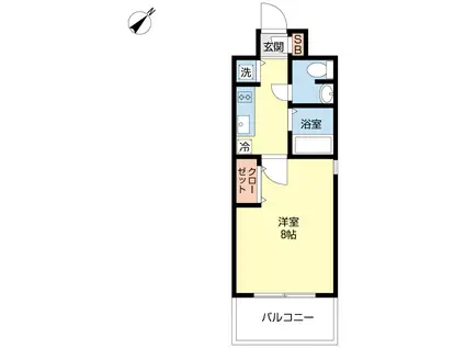 CASSIA天神南(1K/3階)の間取り写真