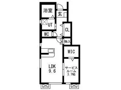 レジデンスII (1LDK/1階)の間取り写真