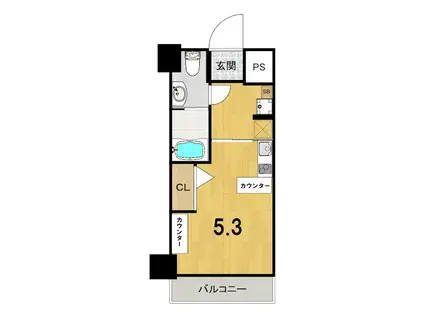 デ・リード金閣寺道(ワンルーム/4階)の間取り写真