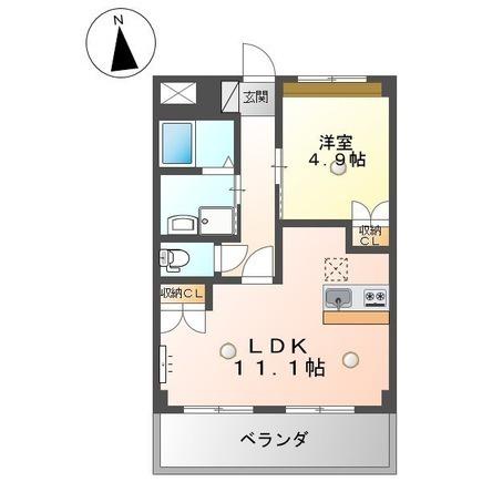 ハッピースウィング(1LDK/1階)の間取り写真