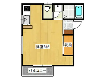 石塚ハイツ(ワンルーム/2階)の間取り写真