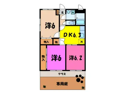 ANNEX003(3DK/1階)の間取り写真