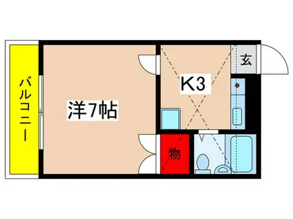 サン・スカイフロント(1K/1階)の間取り写真