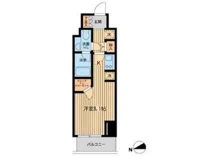 ファインアドレス新御徒町(ワンルーム/9階)の間取り写真