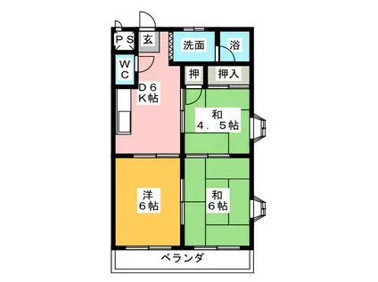 カーサ南山(3DK/2階)の間取り写真