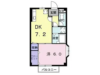 アーククロス(1DK/1階)の間取り写真