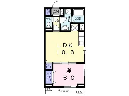 HILLS MKE(1LDK/1階)の間取り写真